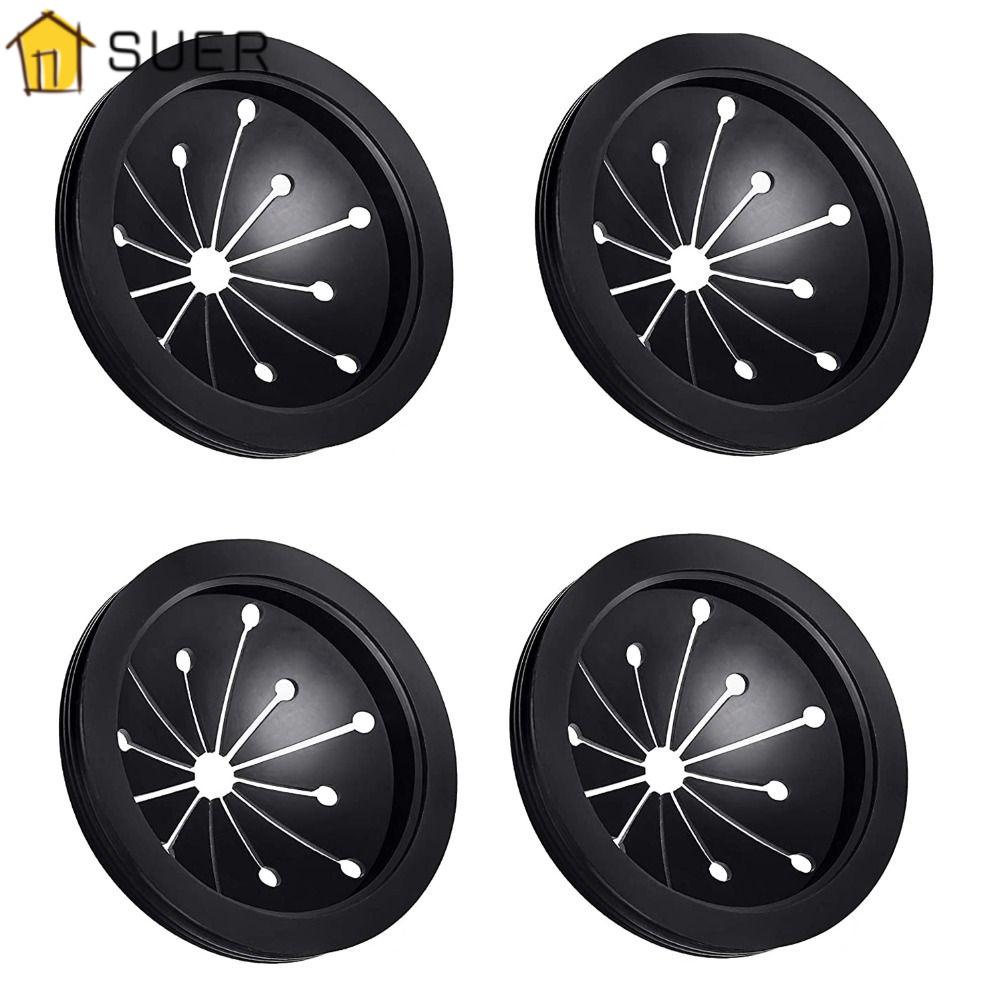 SUENIN Set 4 Nắp Đậy Túi Đựng Rác Màu Đen Đa Năng Chống Văng