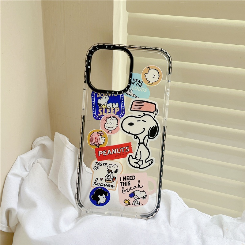 Ốp Điện Thoại TPU Silicon Trong Suốt In Hình Snoopy Cho iPhone 11 12 13 14 Pro MAX 7 8 Plus X XS MAX XR
