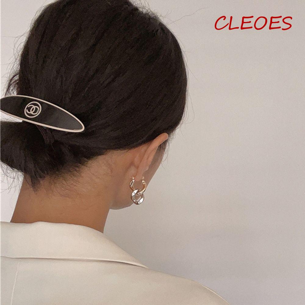 CLEOES Kẹp Tóc Nhỏ Màu Đen / Trắng Thanh Lịch Phong Cách Hàn Quốc Cho Nữ