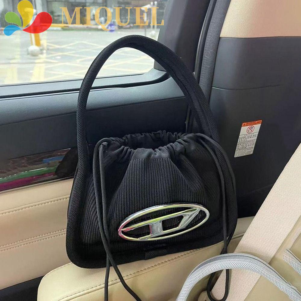 MIQUEL Túi Xách Đeo Vai Y2K Vải Canvas In Chữ D Kim Loại Đơn Giản Cho Nữ