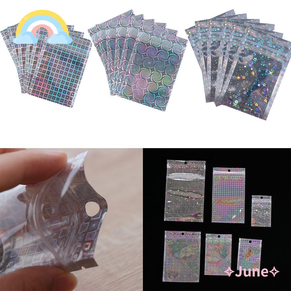 JUNE Bộ 10 Túi Nhựa Chống Thấm Nước Có Khóa Kéo Tiện Lợi