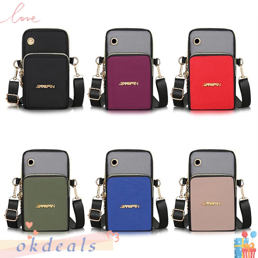 OKDEALS Túi Đeo Chéo Mini Bằng Vải Oxford Nhiều Ngăn Tiện Dụng Khi Chạy Bộ