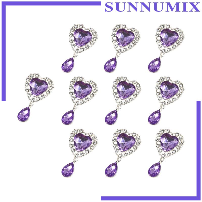 Bộ 10 Mặt Dây Chuyền Hình Trái Tim Đính Đá Thời Trang