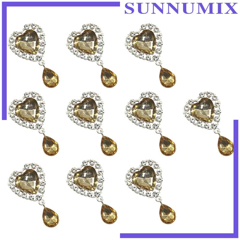 Bộ 10 Nút Áo Hình Trái Tim Đính Đá Lấp Lánh