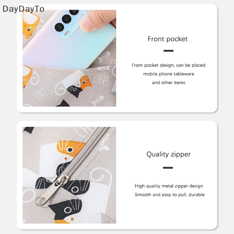 Túi Giữ Nhiệt Đựng Cơm Trưa Họa Tiết Dễ Thương Tiện Dụng Mang Theo Du Lịch Dã Ngoại