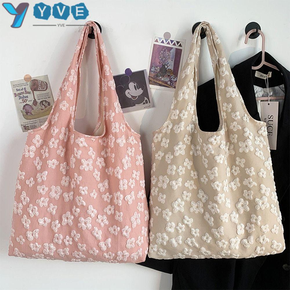 YVE Túi Tote Đeo Vai Cỡ Lớn Phối Ren Xinh Xắn Cho Nữ