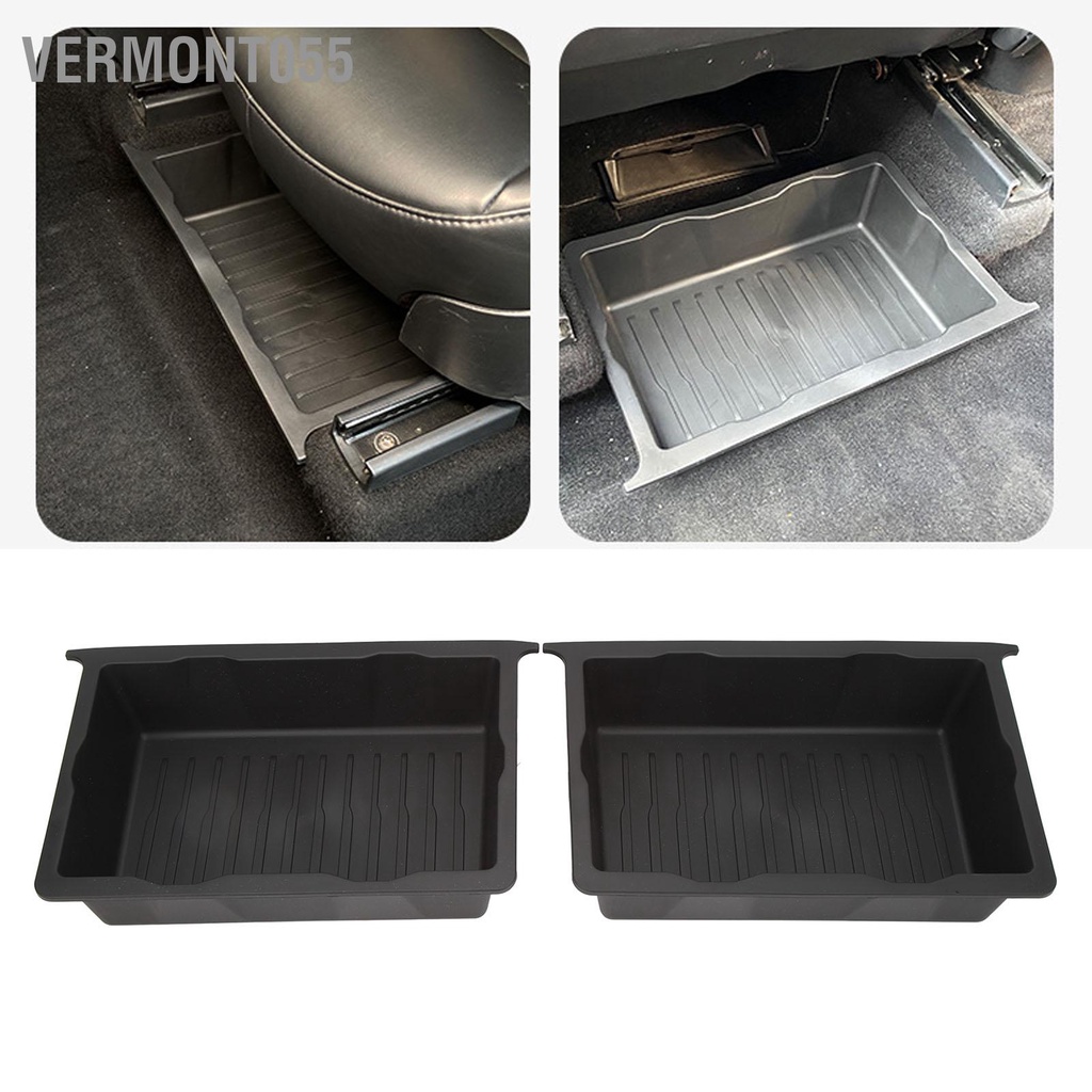 Vermont055 2 Chiếc Hộp Bảo Quản Gầm Ghế Ngồi Tổ Chức Khay Đựng Thay Thế Cho Mẫu Tesla Model Y 2020‑2023