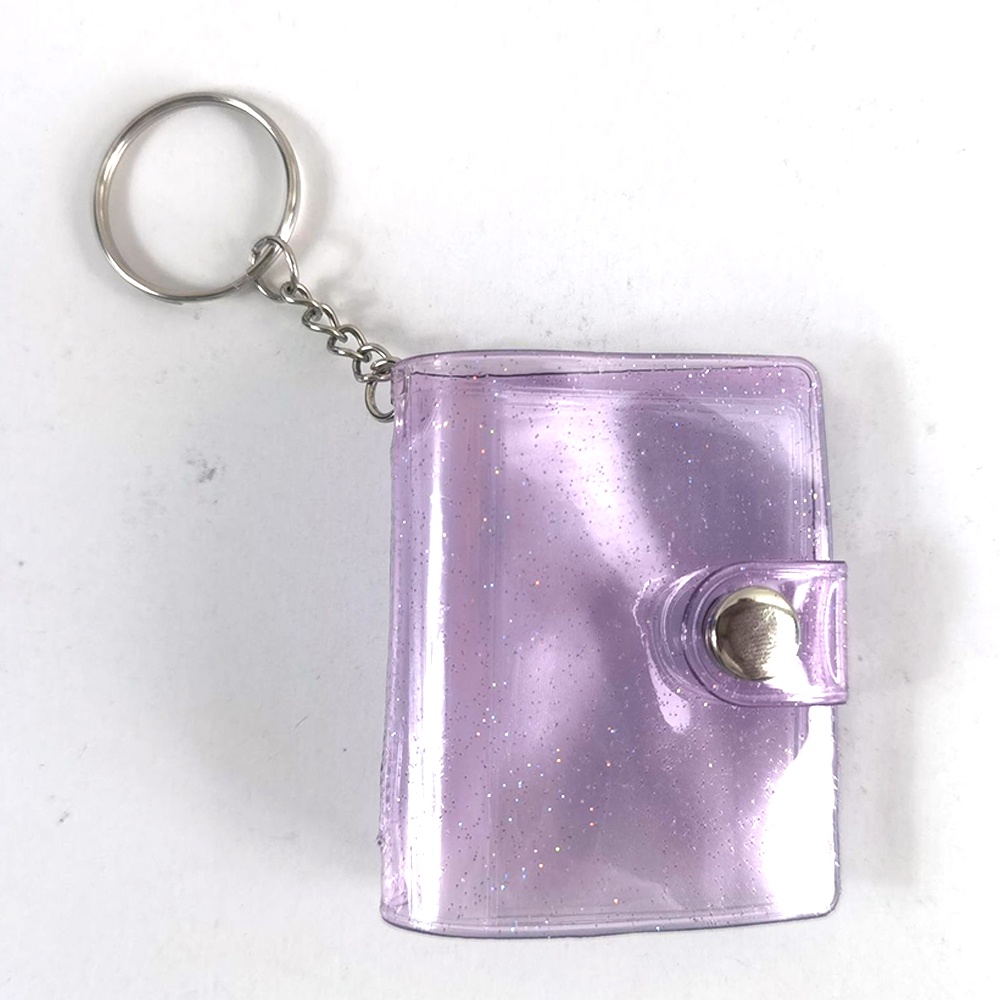 Album Đựng Thẻ 1 / 2 Inch Mini Bằng PVC Trong Suốt Kèm Móc Khóa Và 16 Thẻ Tiện Dụng