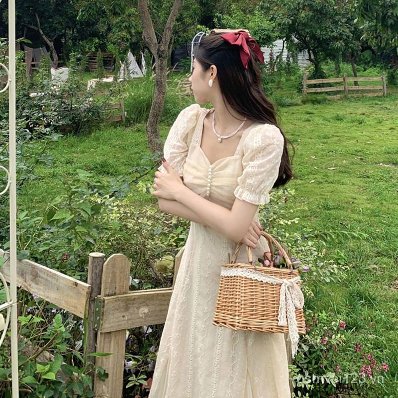 Hàng Có Sẵn Đầm Cô Gái Mori Phong Cách Pháp Cổ Điển Thanh Lịch Ngọt Ngào