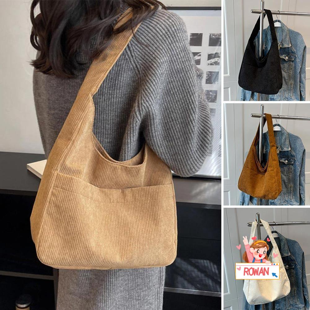 ROWANS Túi Xách Canvas Màu Sắc Đơn Giản Thời Trang Xu Hướng