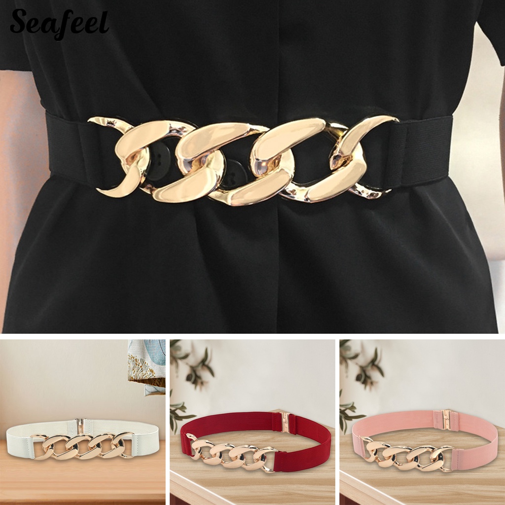 Thắt Lưng Dây Xích Kim Loại Mạ Vàng Thanh Lịch Cho Nữ