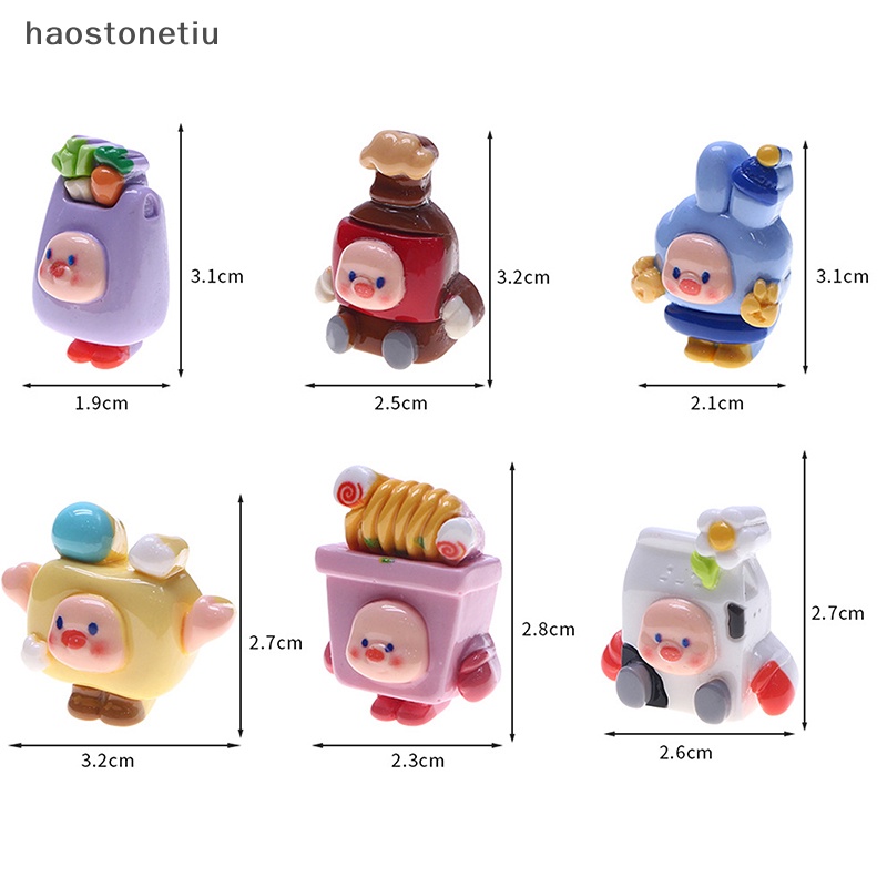 Móc Khóa Hình Chú Heo Hoạt Hình 3D Bằng Resin DIY