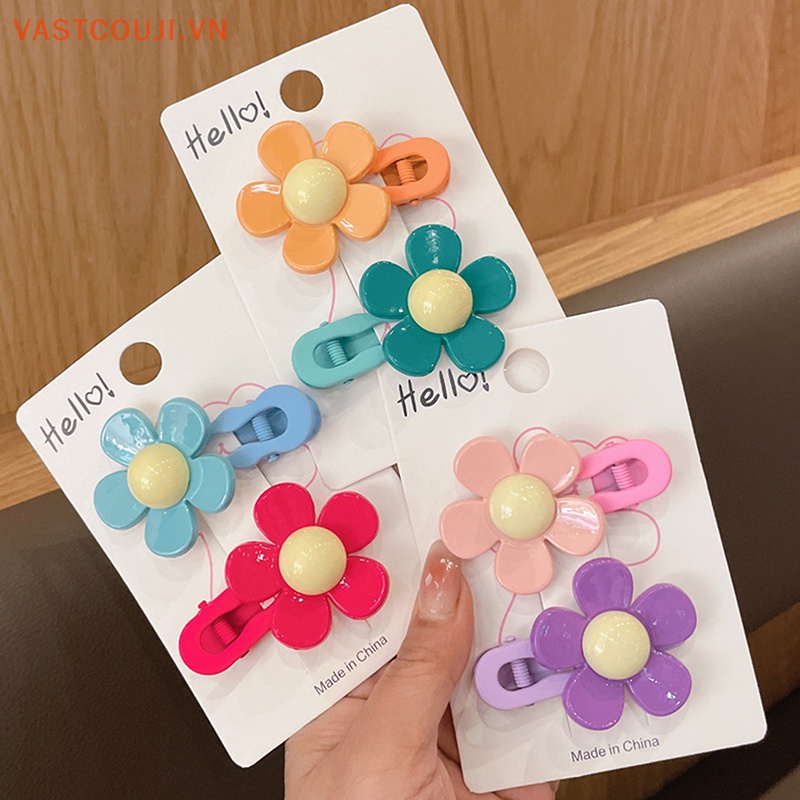 Set 2 Kẹp Tóc Hình Hoa Nhiều Màu Sắc Thời Trang Cho Nữ