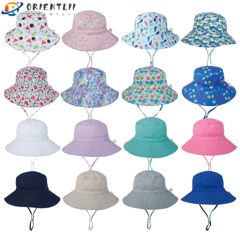 ORIENTLII Mũ Vành Rộng Chống Nắng / Tia UV Thời Trang Đi Biển Dành Cho Bé 0-8 Tuổi