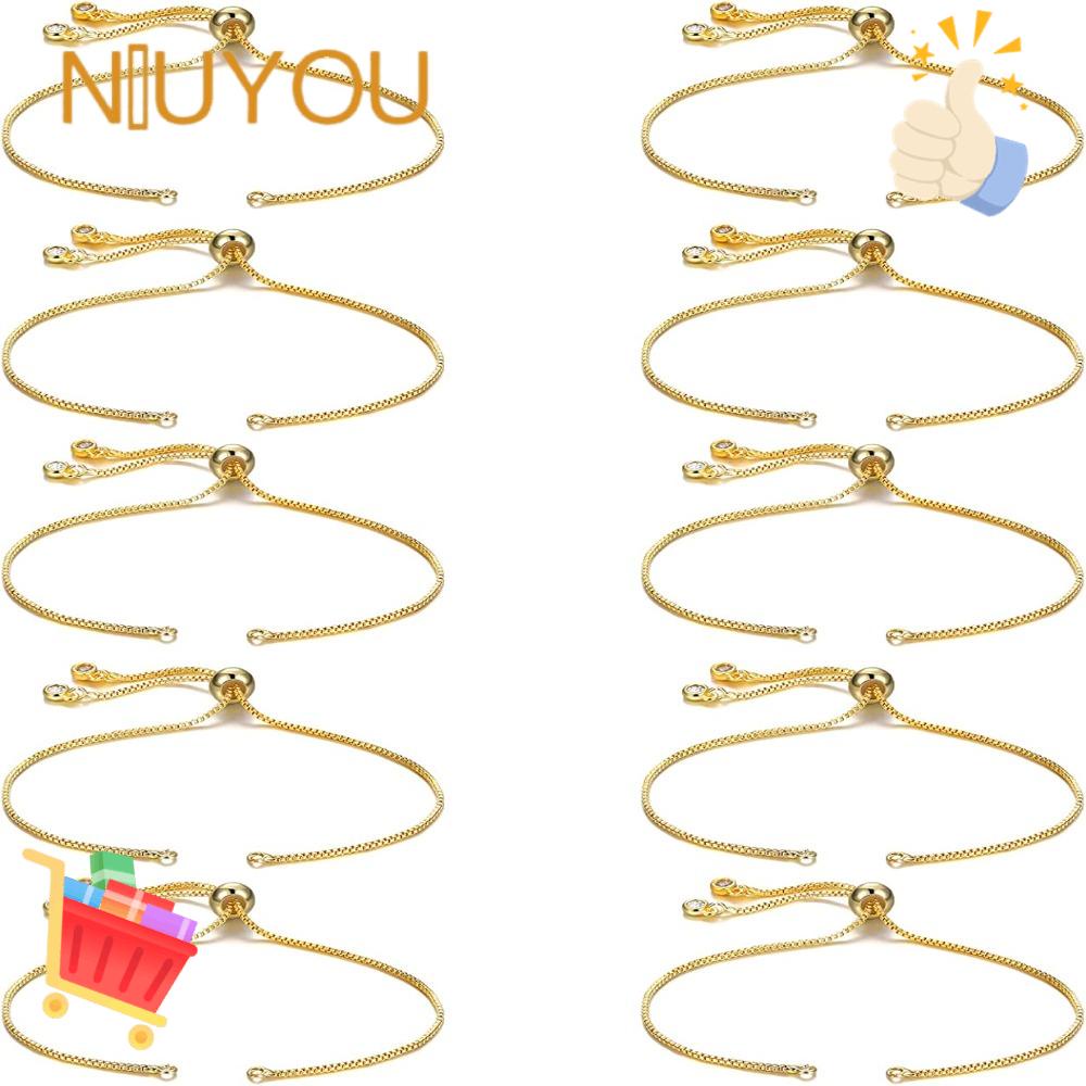 NIUYOU Dây Xích Bằng Đồng Mạ Vàng Dài 12cm Có Thể Điều Chỉnh Dùng Làm Trang Sức DIY