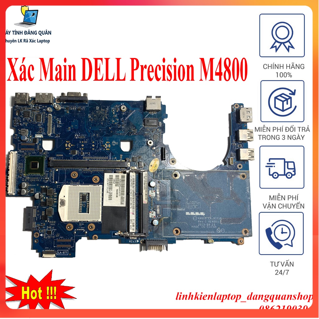 Xác Main DELL Precision M4800 LA-977 Lấy Linh Kiện