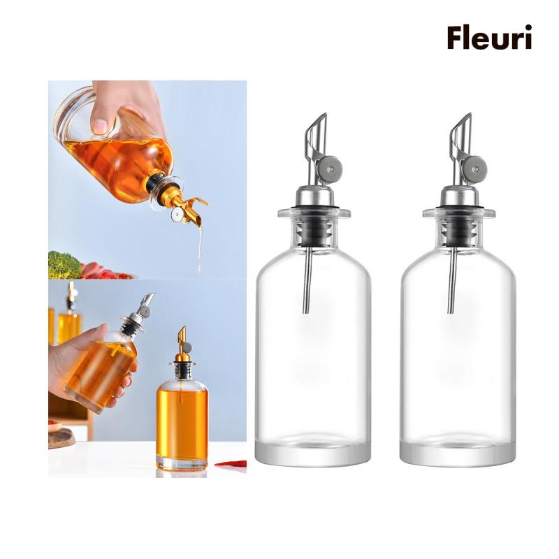 Bình Đựng Dầu Ăn / Nước Sốt Bằng Thủy Tinh Trong Suốt Kèm Giá Đỡ Tiện Dụng Cho Nhà Bếp