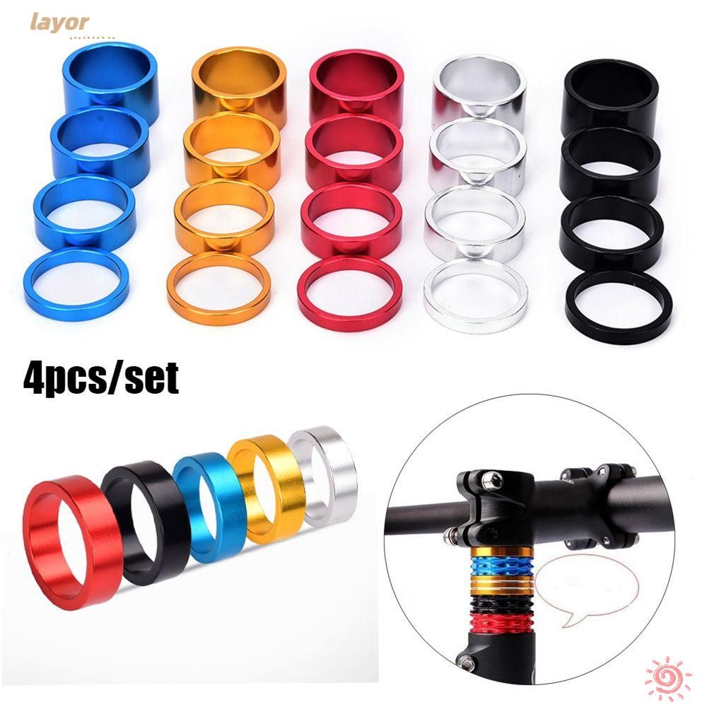 LAY Set 4 Vòng Đệm Cổ Xe Đạp 5 Màu 5 / 10 / 15 / 20mm