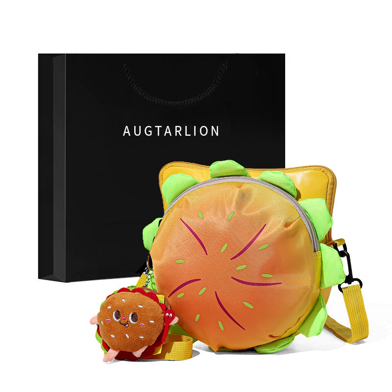 Ba Lô Đi Học Hình Bánh Hamburger Bằng Nhung Dễ Thương Xinh Xắn