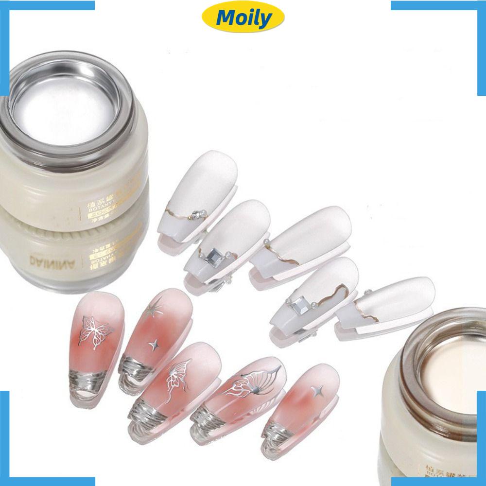 MOILYVN Gel Sơn Móng Tay Ánh Kim Siêu Sáng Màu Vàng Kim Hình Hoa Cho Nữ