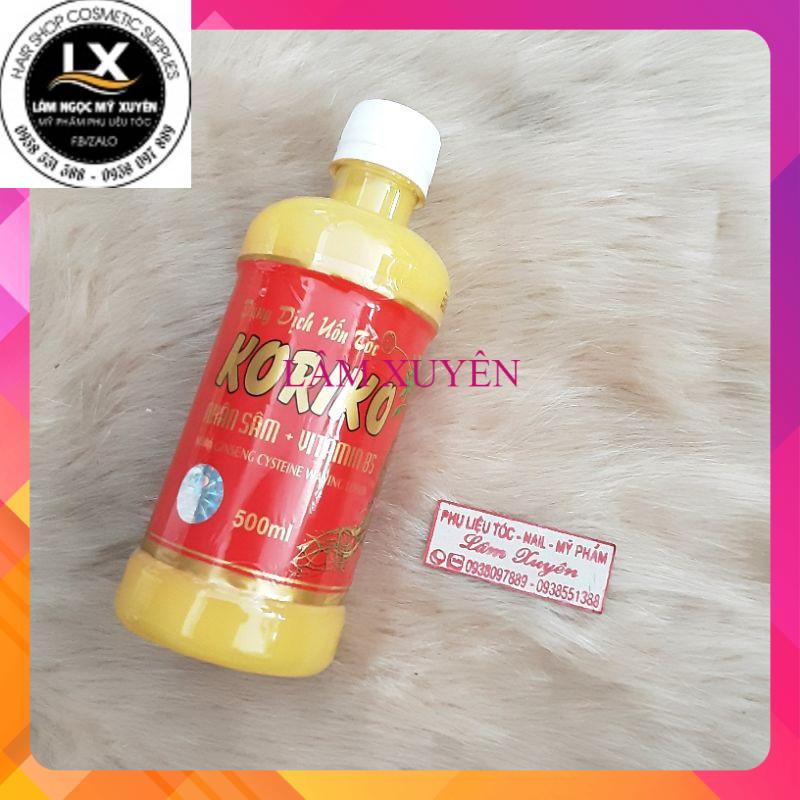 Dung dịch uốn tóc Koriko mùi sâm dung tích 500ml dạng gel chuyên dùng bấm lạnh🔥FREESHIP🔥 dạng gel sệt dễ bôi, ít hại tóc