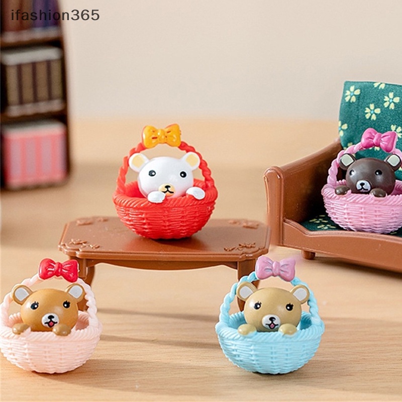 Giỏ Đựng Gấu Bông Mini Dễ Thương Dùng Để Trang Trí Nhà Búp Bê / Tiểu Cảnh 365