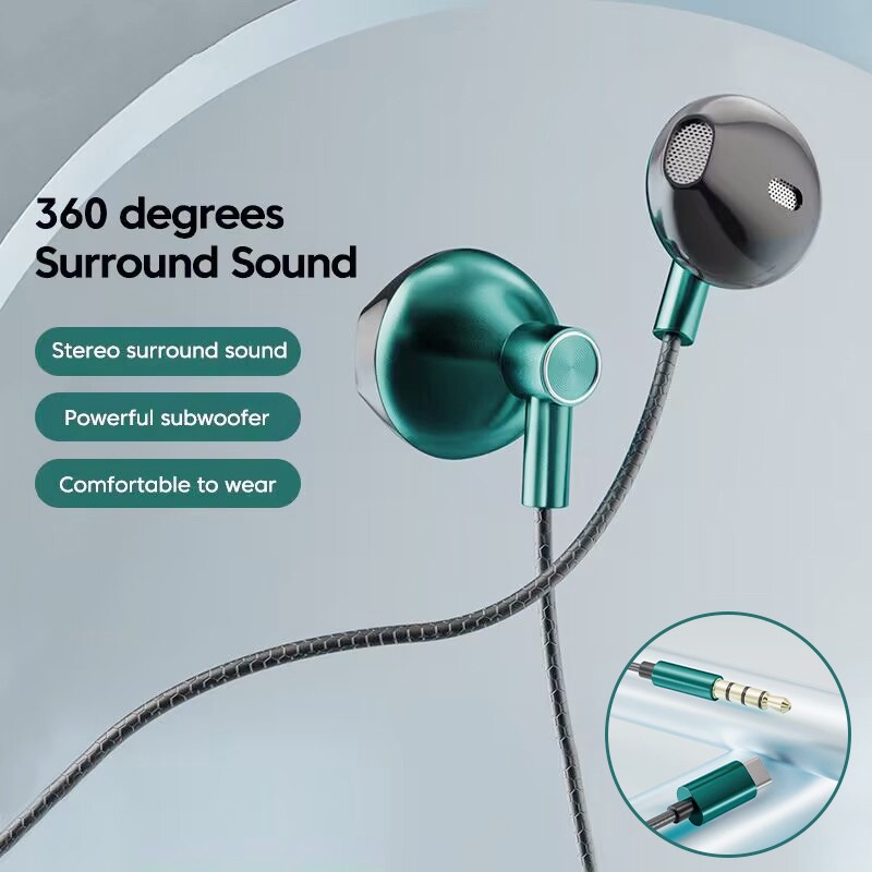 Tai Nghe Nhét Tai Jack 3.5mm / Type-C Có Micro Thiết Kế Thời Trang Năng Động