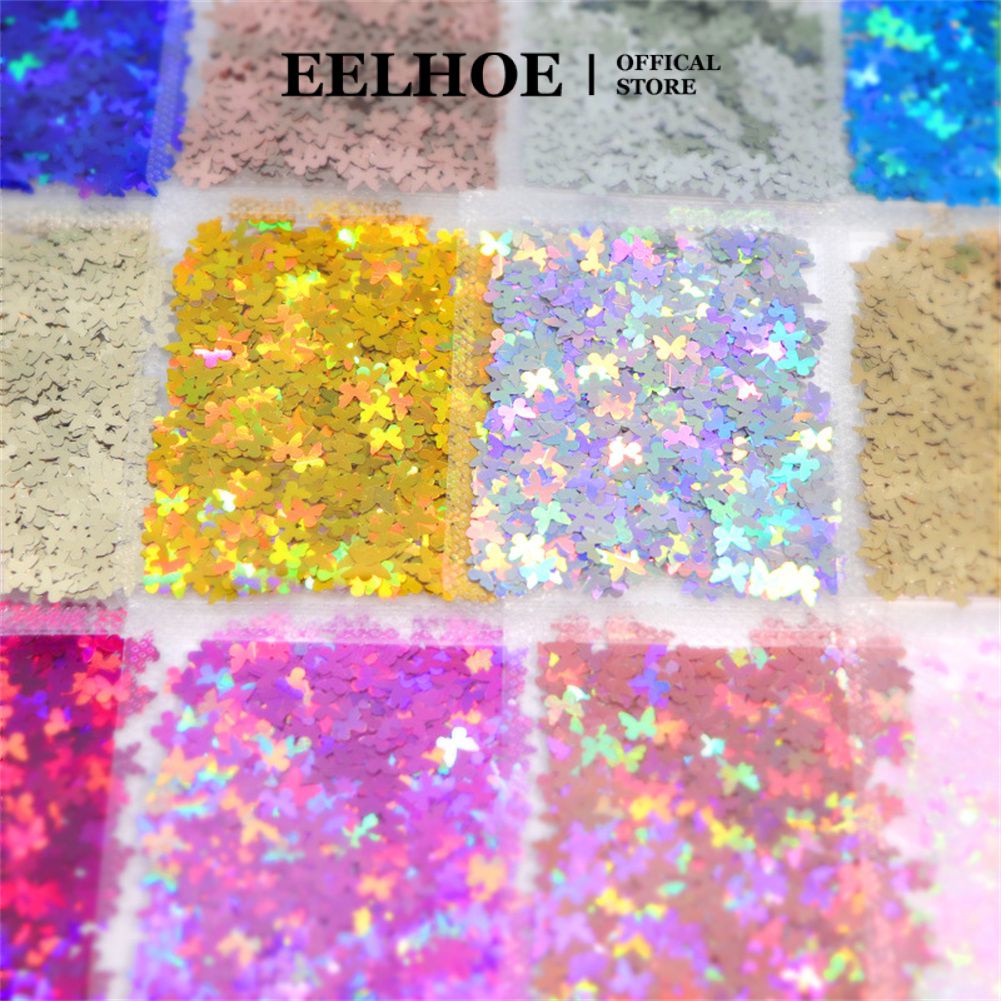 Eelhoe 2g/túi Kim sa lấp lánh làm móng nghệ thuật Mảnh đầy màu sắc Hình ba chiều không đều Trang trí kim sa lấp lánh được sử dụng để trang trí móng tay Có thể tự do kết hợp Làm đẹp nghệ thuật tự làm