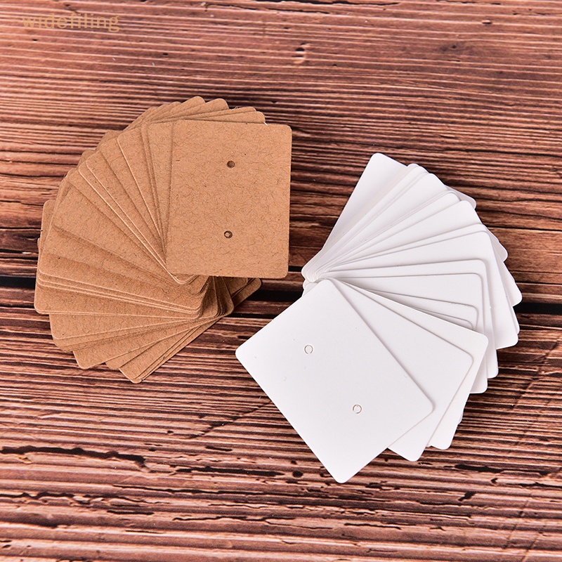 Set 100 Thẻ Giấy Kraft Trơn Trưng Bày Bông Tai Trang Sức