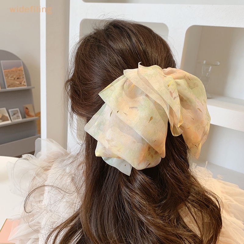 Kẹp Tóc Hoa Lớn Bằng Vải Chiffon Mềm Mại Thời Trang Cho Nữ