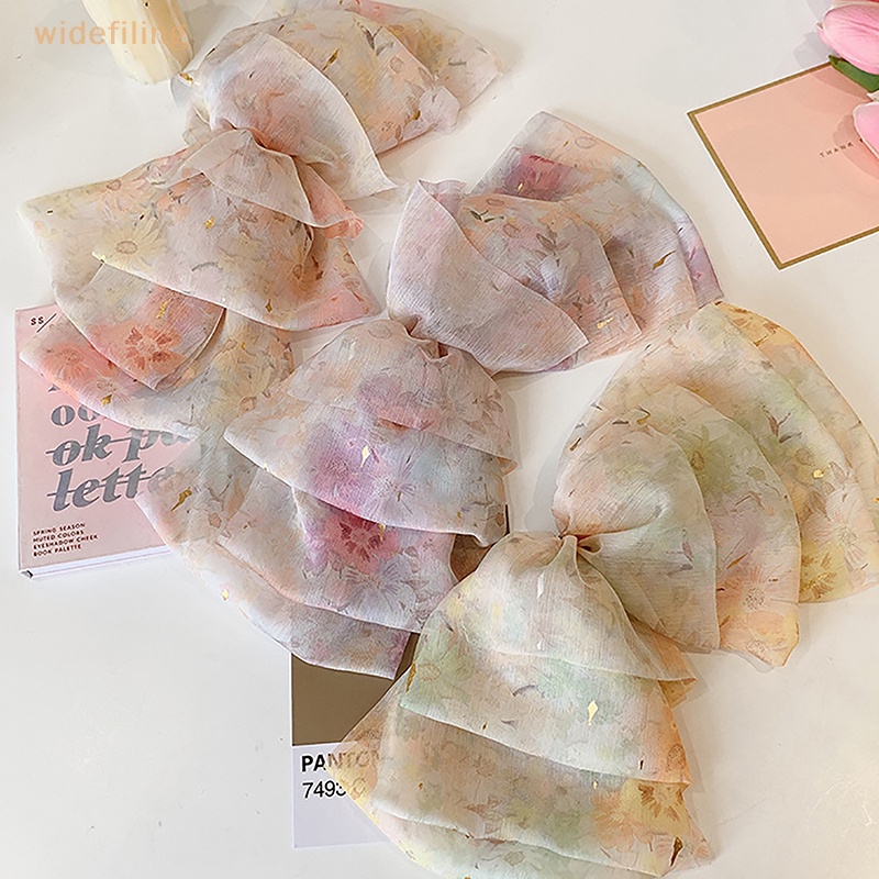 Kẹp Tóc Hoa Lớn Bằng Vải Chiffon Mềm Mại Thời Trang Cho Nữ