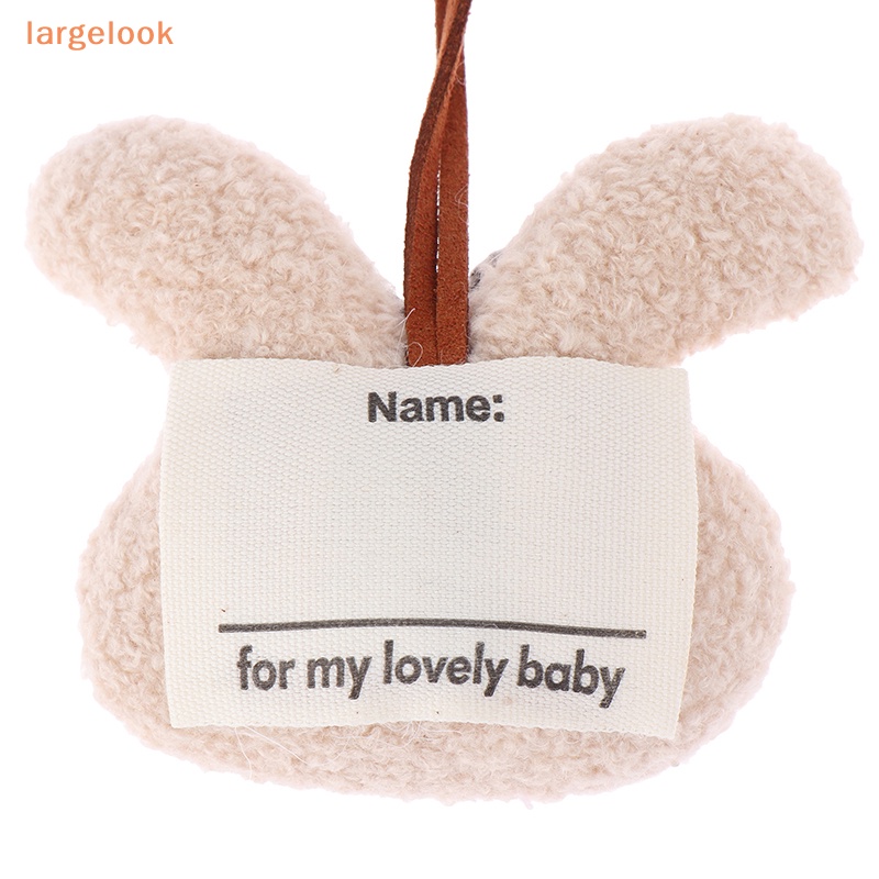 [Biglook] Móc Khóa Hình Thỏ Bông Dễ Thương Có Thẻ Tên Cho Ba Lô Đi Học Trẻ Em