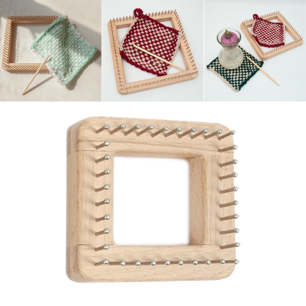 Bộ Dụng Cụ Đan Khăn Choàng / Nón Kích Thước 10x10cm Tiện Dụng Cho Người Mới Bắt Đầu