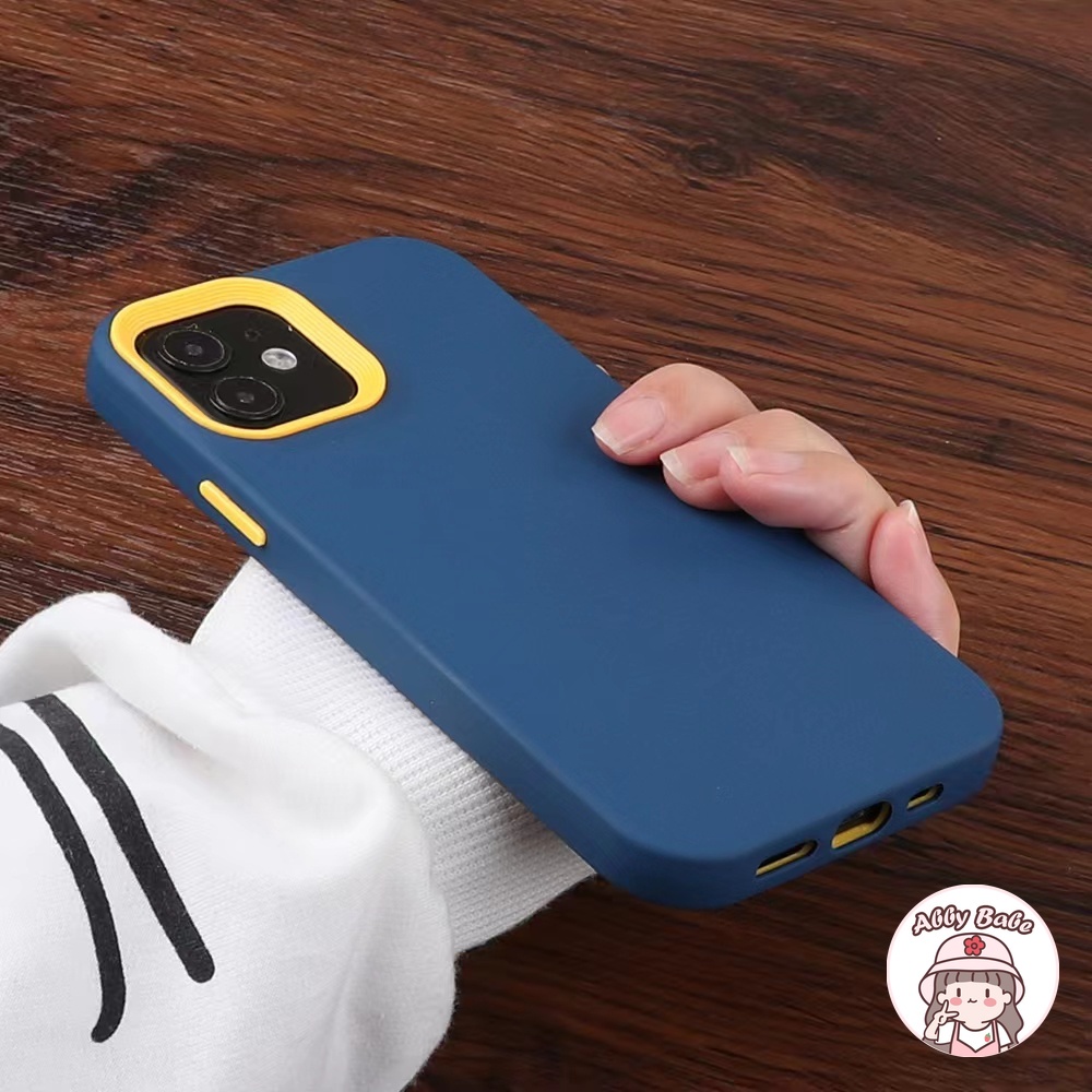 Ốp Điện Thoại TPU Silicon Mềm Mặt Nhám Màu Cam / Kem Hình Vuông 3 Trong 1 Cho IPhone 14 Pro Max 12 11 Pro Max X XS XR 7Plus