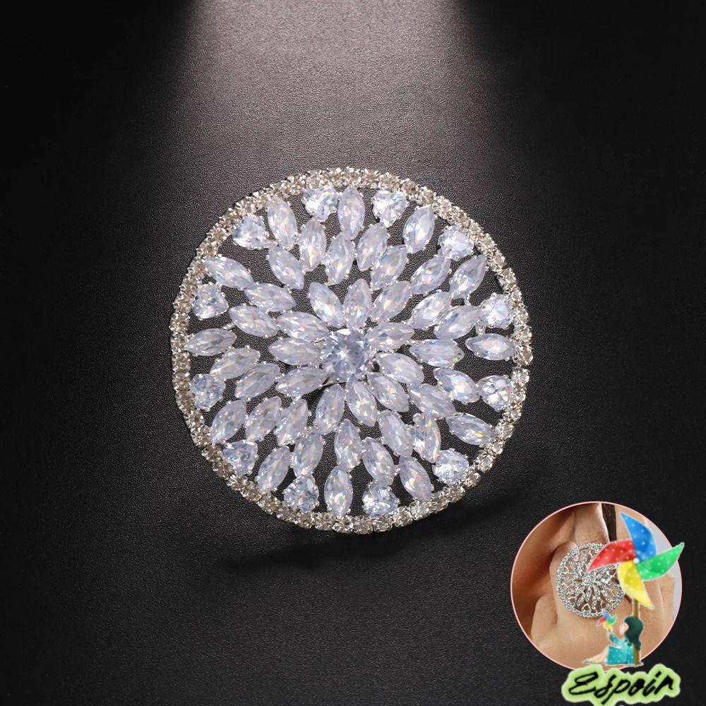 ESPO Nhẫn Hở Đính Đá Thời Trang Sáng Tạo Có Thể Điều Chỉnh Kích Thước