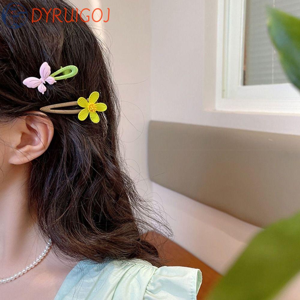 DYRUIDOJ Kẹp Tóc Hình Hoa Màu Kẹo Ngọt Phong Cách Hàn Quốc Dễ Thương