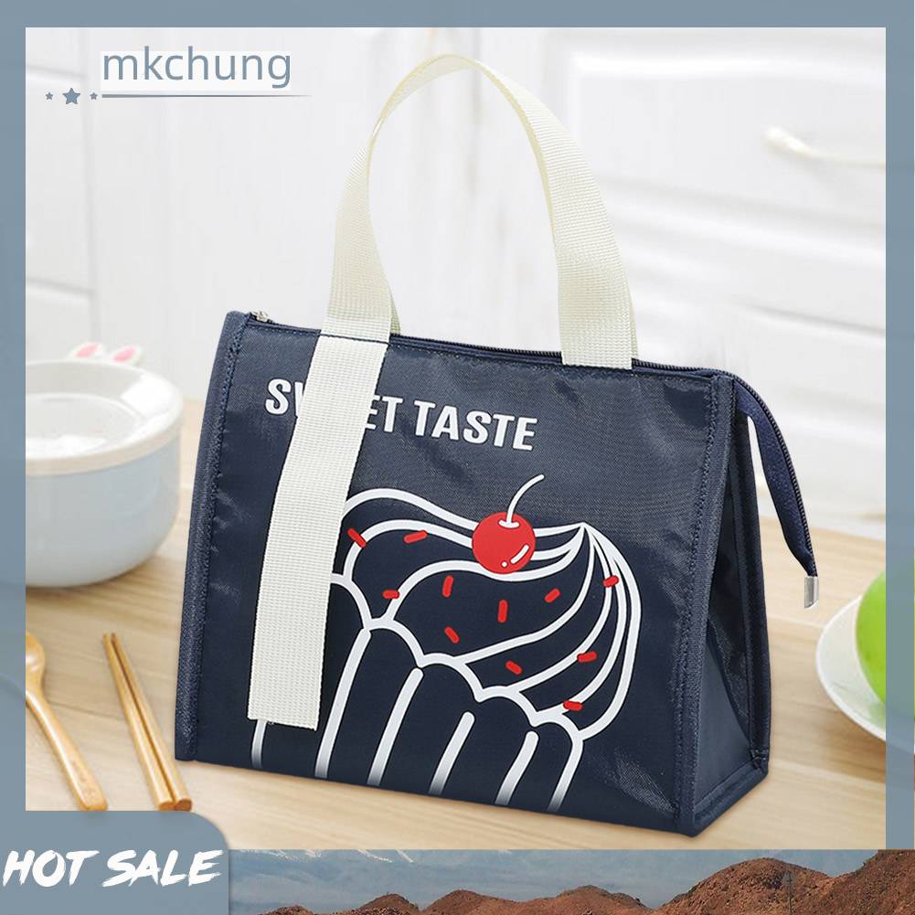 Túi Giữ Nhiệt Đựng Hộp Cơm Trưa Hình Tam Giác Bằng Màng Nhôm Nhỏ Gọn