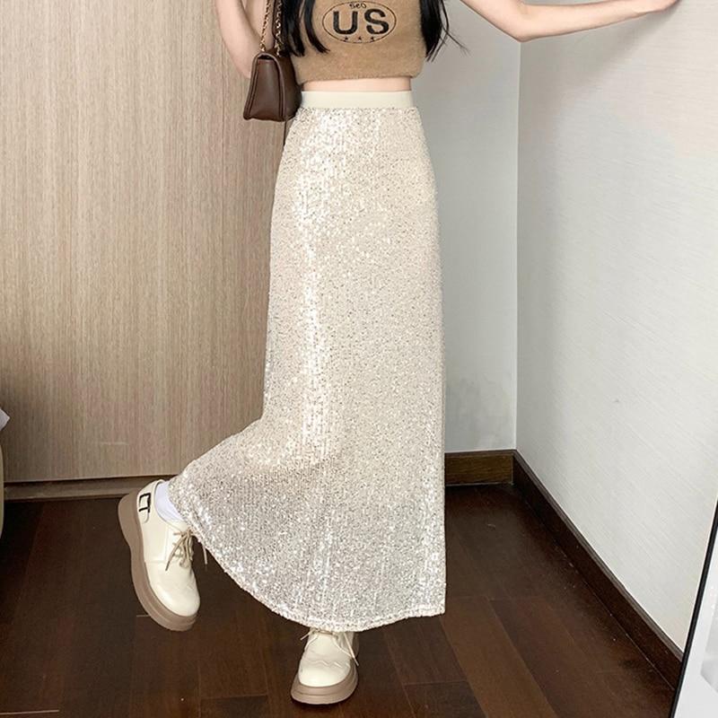 Qooth Nữ Phong Cách Hàn Quốc Đầm Bút Chì Vintage Lưng Thun Gợi Cảm Đảng Hông Dài Váy QT2177