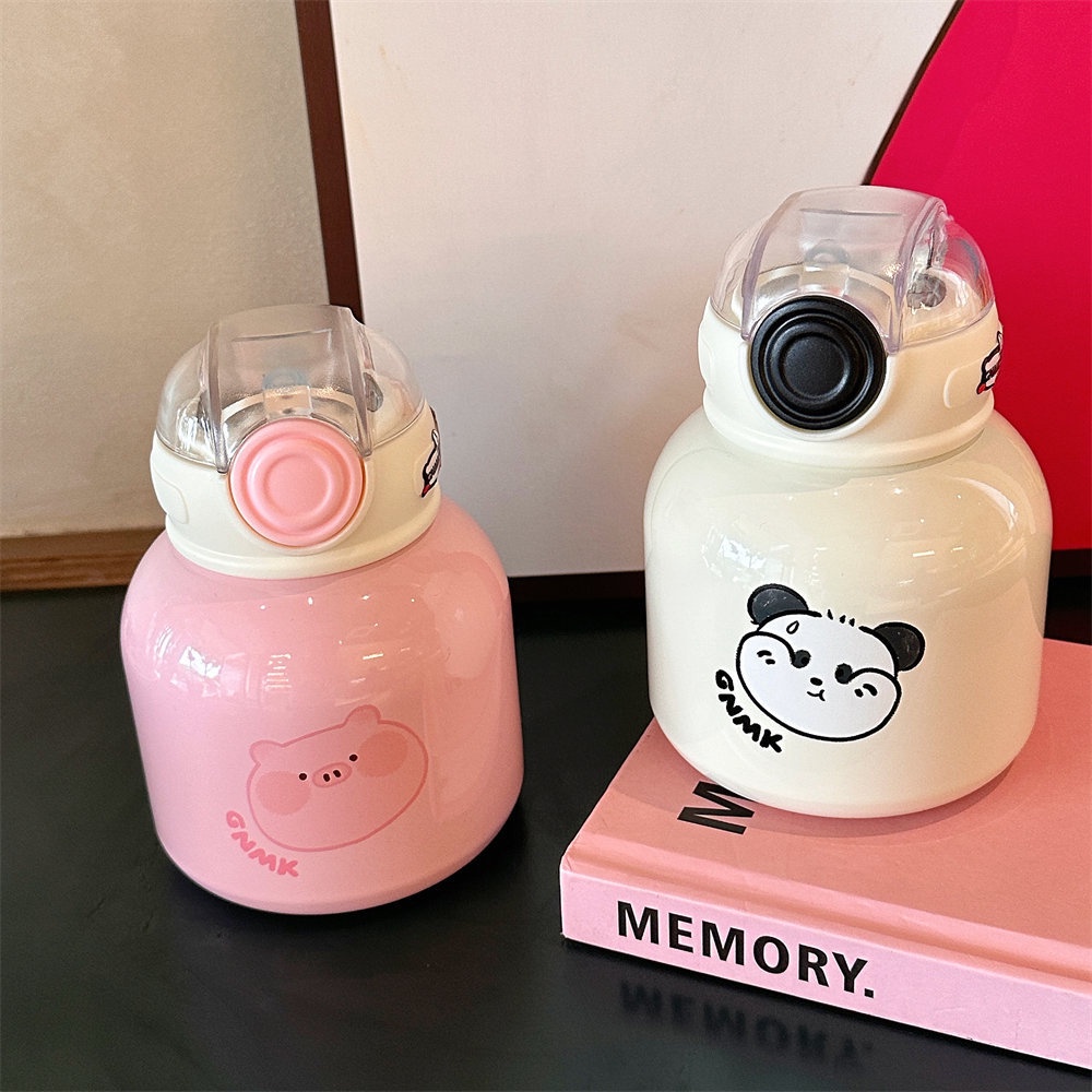 Bình Nước Giữ Nhiệt Bằng Thép Không Gỉ 316 Họa Tiết Hoạt Hình Dễ Thương Cho Bé