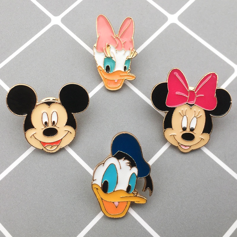 DISNEY Ghim Cài Áo Hình Chuột Mickey Minnie Donald Daisy Vịt Donald Dễ Thương