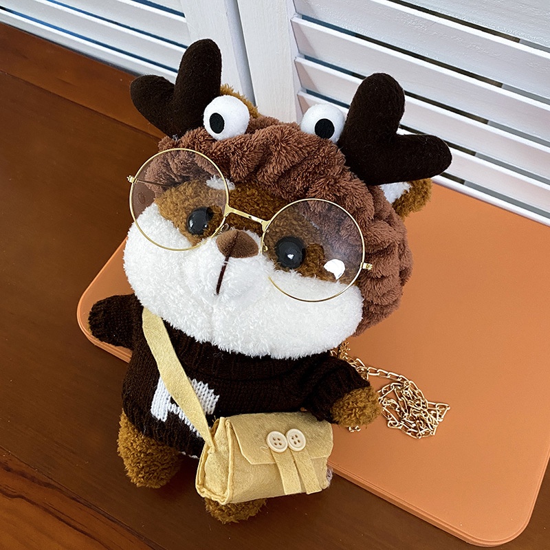 Túi Đeo Chéo Hình Thú Nhồi Bông Nhỏ Dễ Thương Phong Cách Hàn Quốc