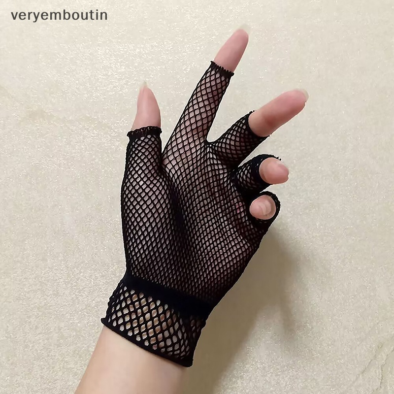 1 Đôi Găng Tay Lưới Hở Ngón Co Giãn Thời Trang Unisex