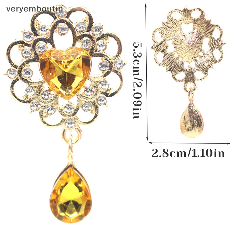 Phụ Kiện Thẻ Mời Hình Giọt Nước Đính Đá Pha Lê Sang Trọng DIY