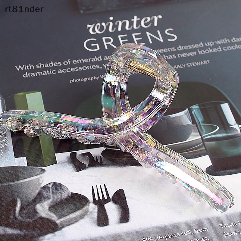 Kẹp Tóc Càng Cua Bằng Nhựa Trong Suốt Nhiều Màu Thanh Lịch