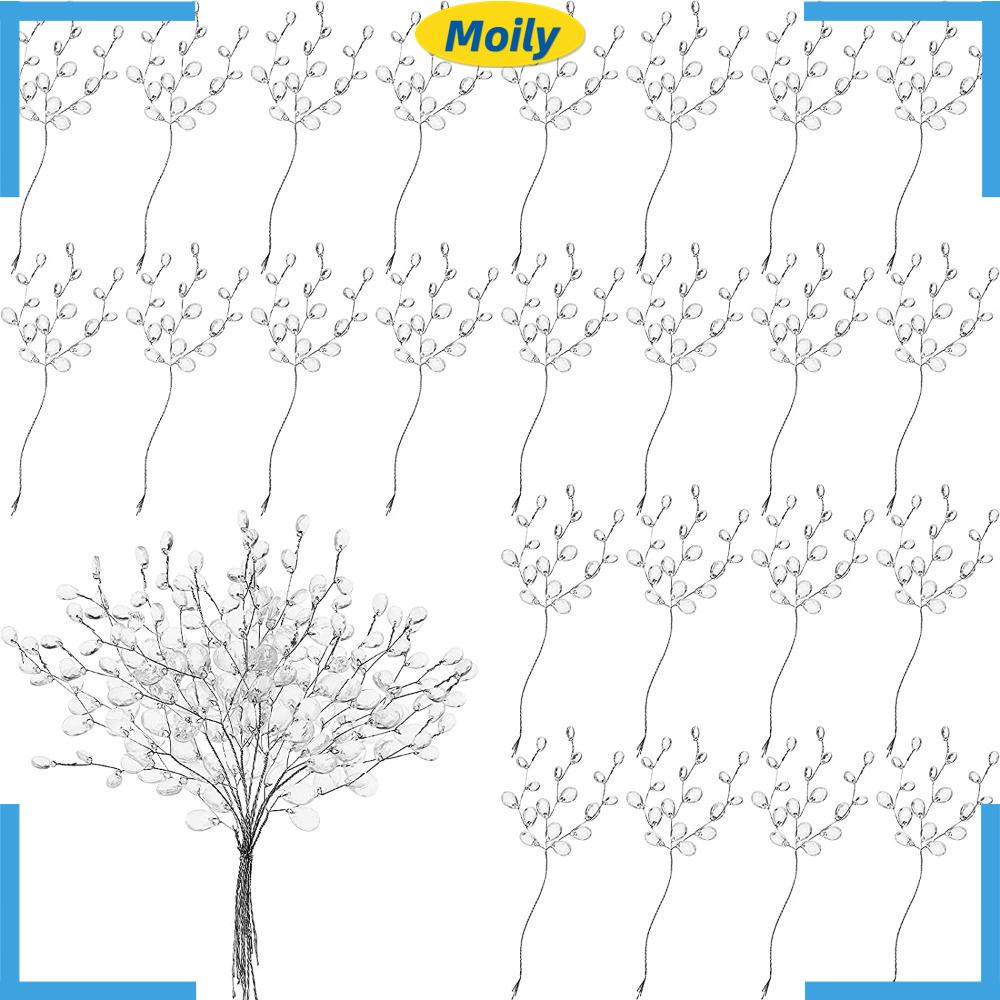 MOILYVN Set 60 Hạt Cườm Nhựa Acrylic 17.5cm Trang Trí Bó Hoa Cưới