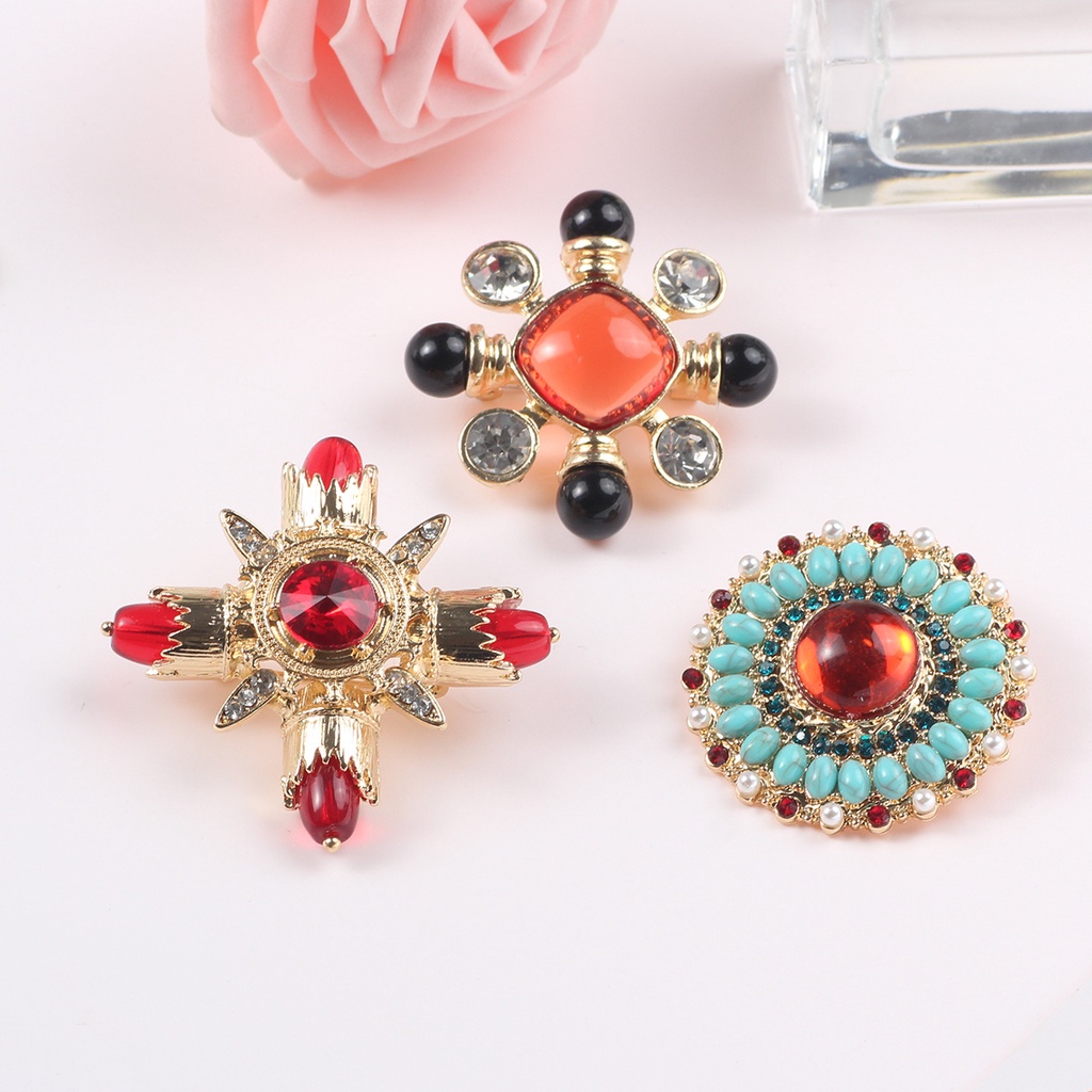 Ghim Cài Áo Đính Ngọc Trai Tráng Men Phong Cách Baroque Cổ Điển Thời Trang Cho Nam Và Nữ