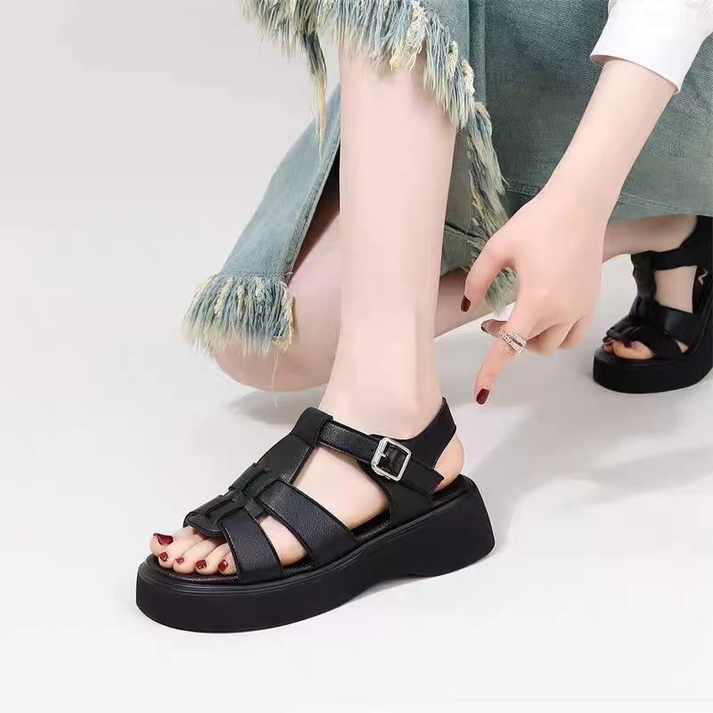 Giày Sandal Đế Mềm Thoáng Khí Thời Trang Mùa Hè 2023 Phong Cách Retro Cho Nữ