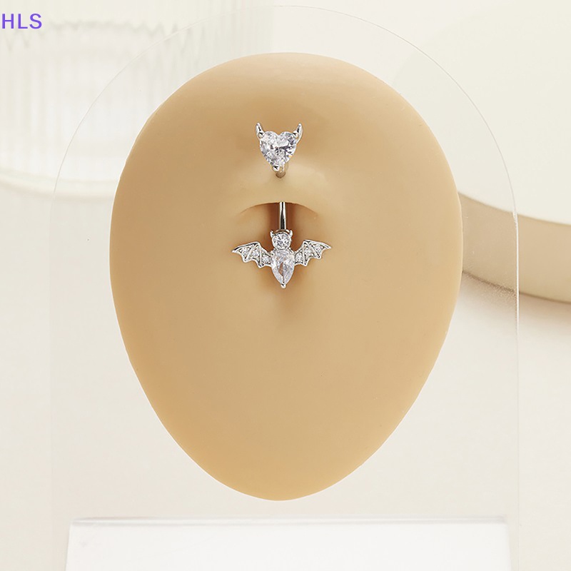 Khuyên Rốn Bằng Thép Không Gỉ Đính Đá Zircon Hình Dơi Thời Trang Cho Nữ