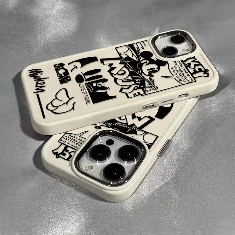 Ốp Điện Thoại Silicon Mềm Chống Sốc Nút Kim Loại Hình Chuột Dễ Thương Cho IPhone 14 13 12 11 Pro Max XS X XR 8 + 7 Plus