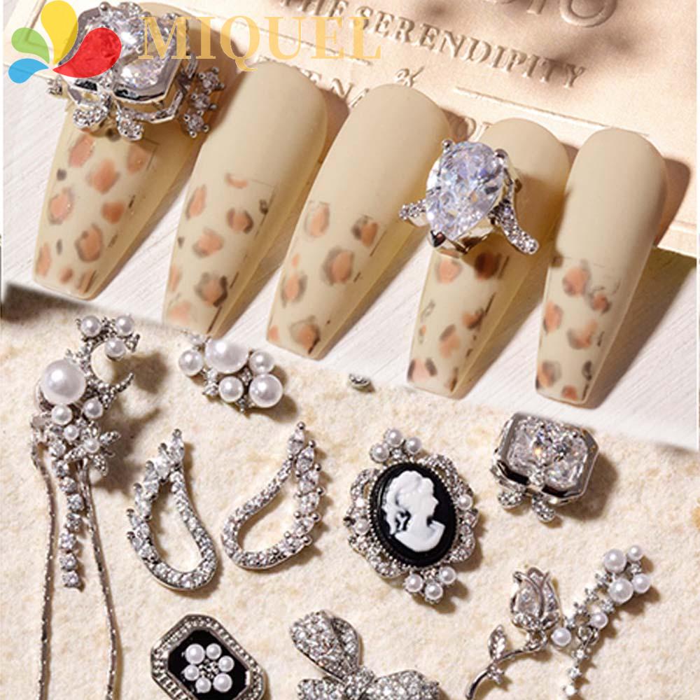 MIQUEL Phụ Kiện Trang Trí Móng Tay 3D Hình Cánh Và Nơ Xinh Xắn